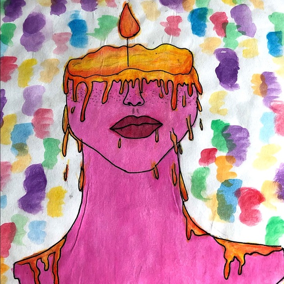 Painting, candle head - Picture 1 of 1